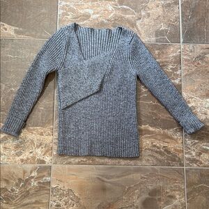 Gray Ribbed Women's Sweater